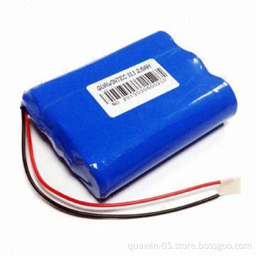 High Quality 3S1P Lithium-ion Battery, 12V, 2.6Ah